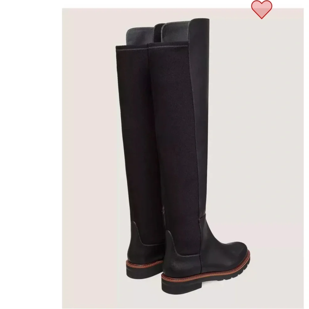 Stuart Weitzman women ADRINA CITY BOOT leather  black size 6.5 like new